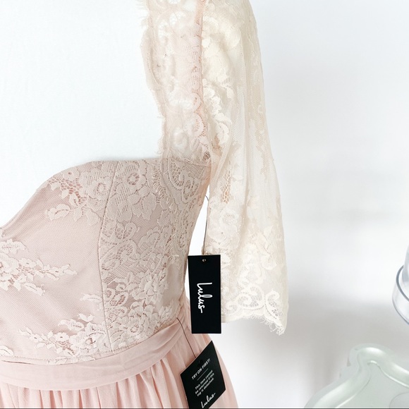 Lulu’s Chiffon Maxi Dress with Delicate Sleeves - Picture 5 of 9